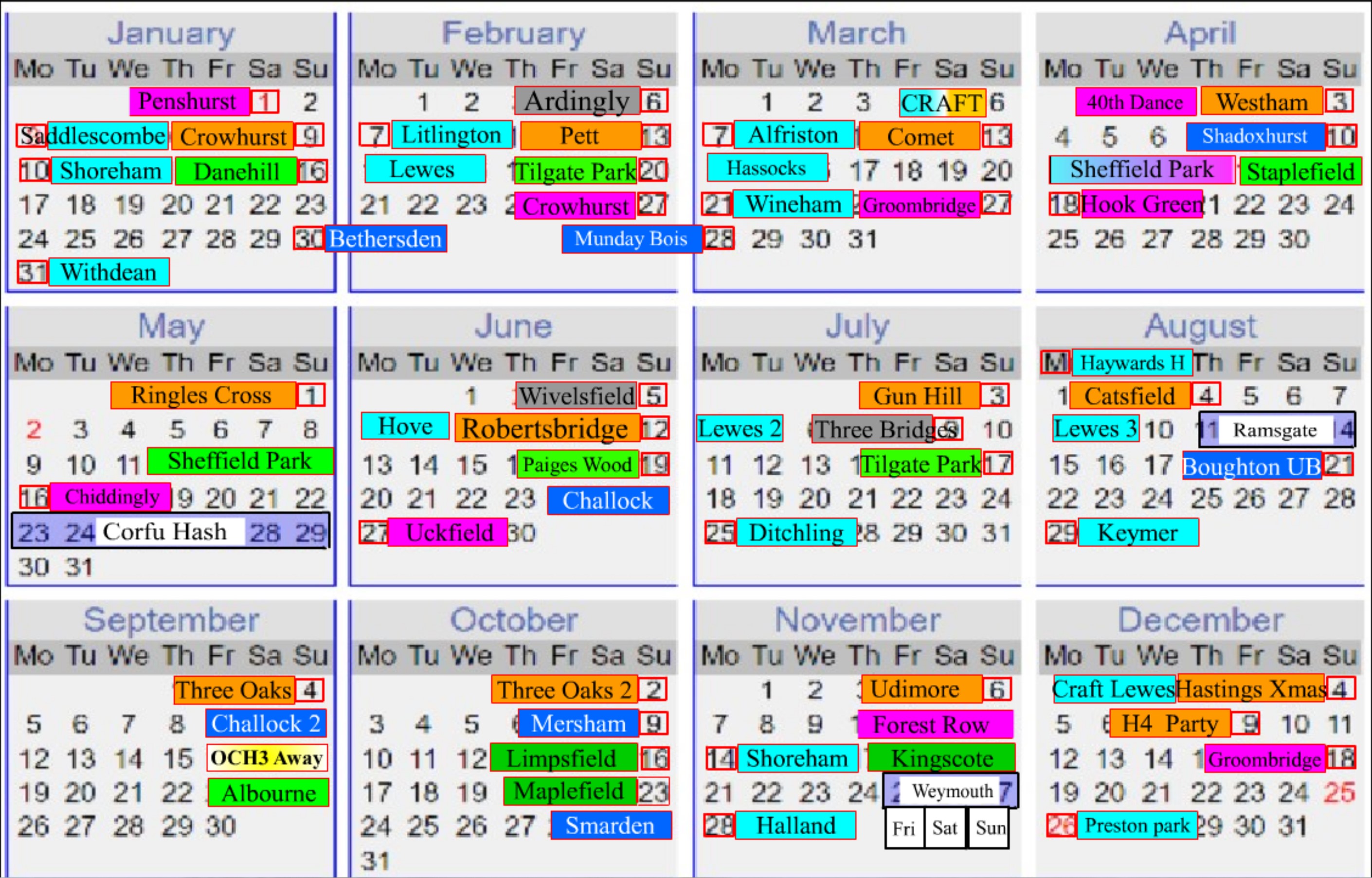 Calendar 2022