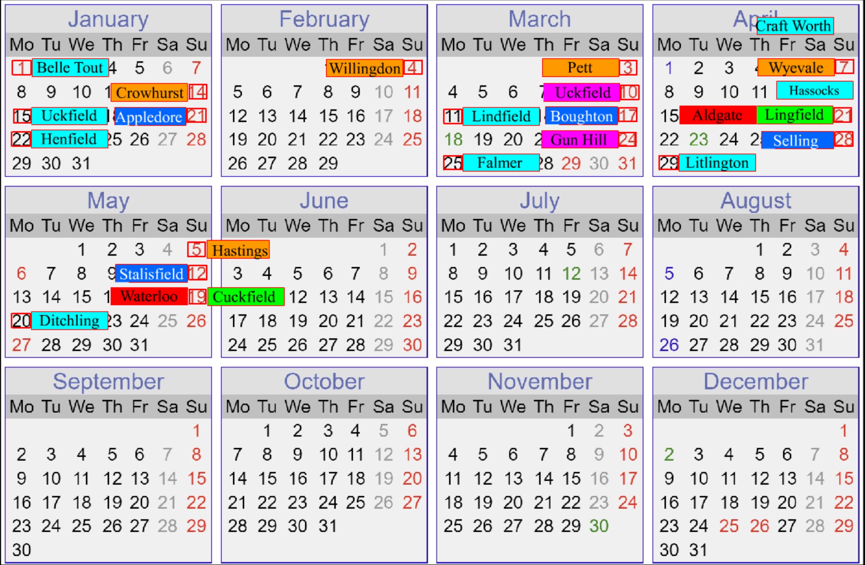 H4 Calendar 2024