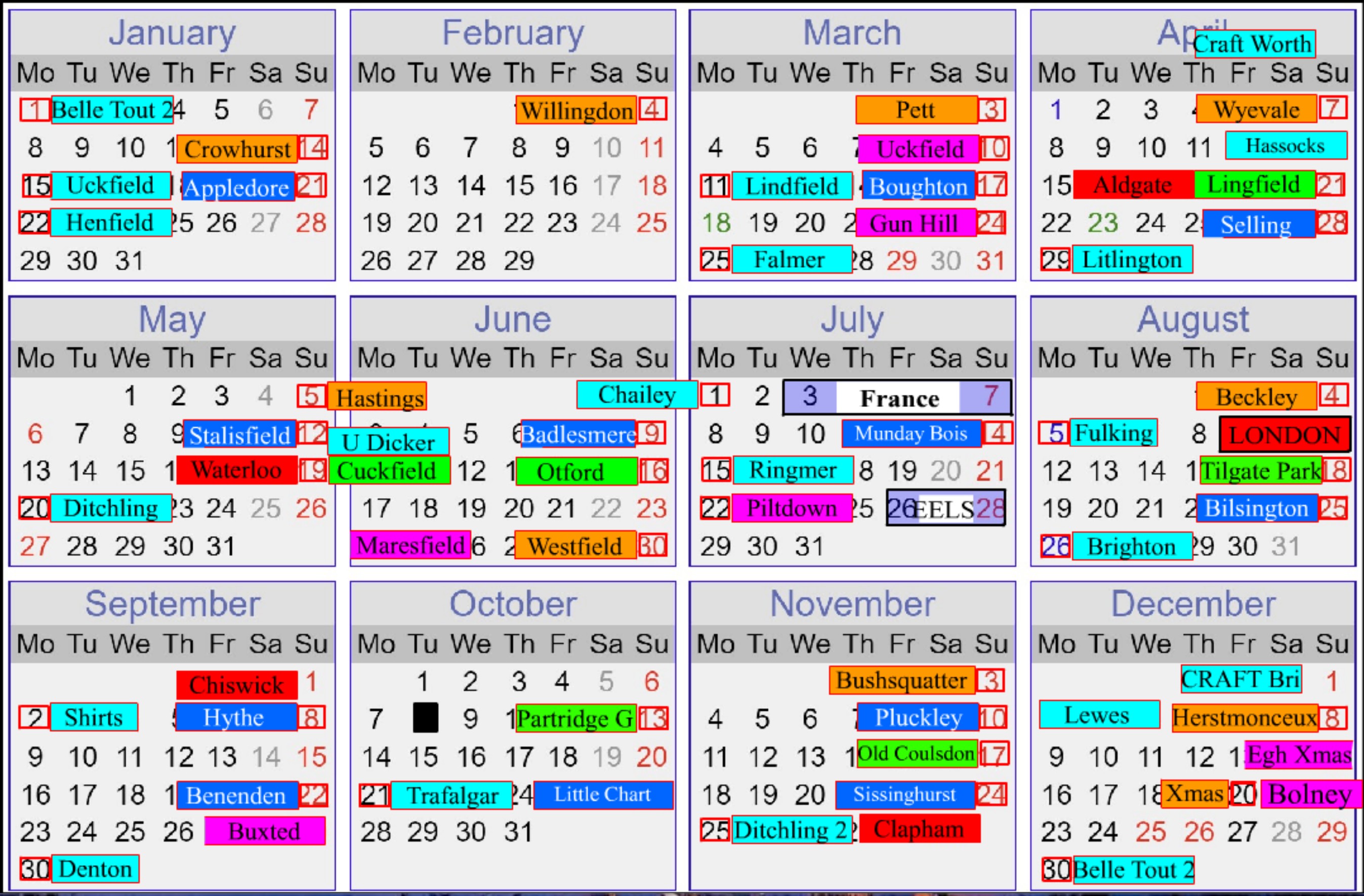 H4 Calendar 2024